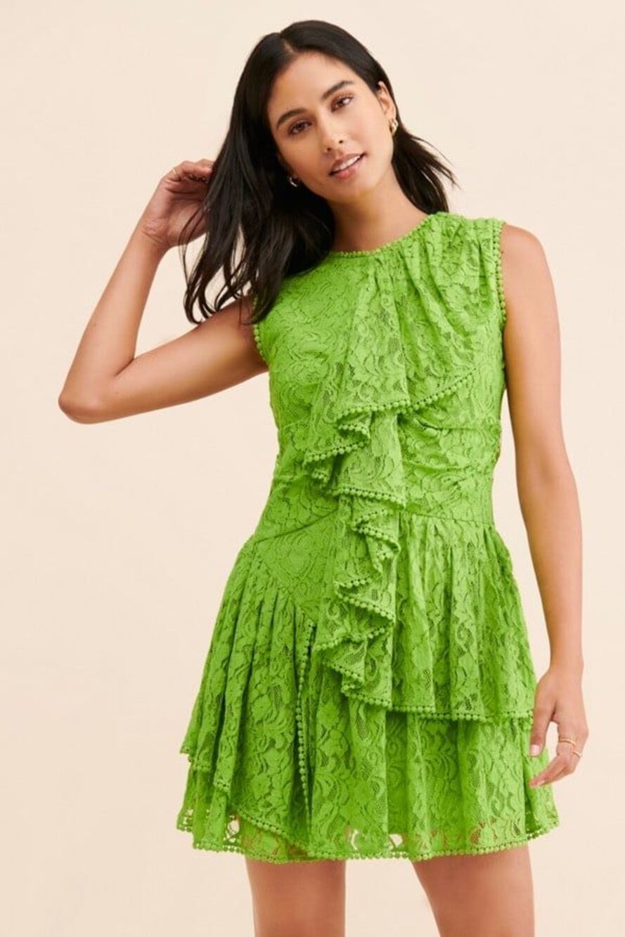 NWT Verb Lace Ruffled Mini Dress Small